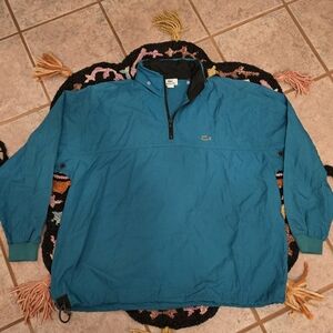 🔥🔥 Vintage Lacoste Green Quater-Zip Pullover With Hood🔥🔥 Size L/XL